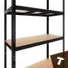 Iso Trade fekete tárolóállvány 222x100x45 Bigstreen