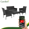 Gardlov fekete technorattan kerti bútor