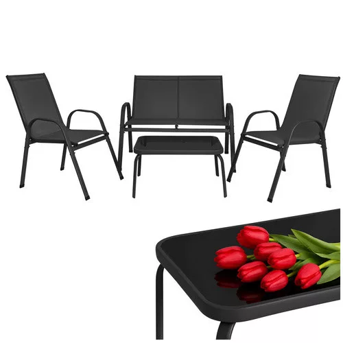 Gardlov fekete balkon bútorszett kertbe