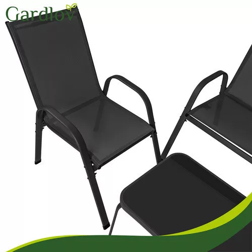 Gardlov fekete balkon bútorszett kertbe