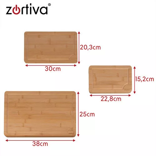 Zortiva bambusz vágódeszka szett 3 db