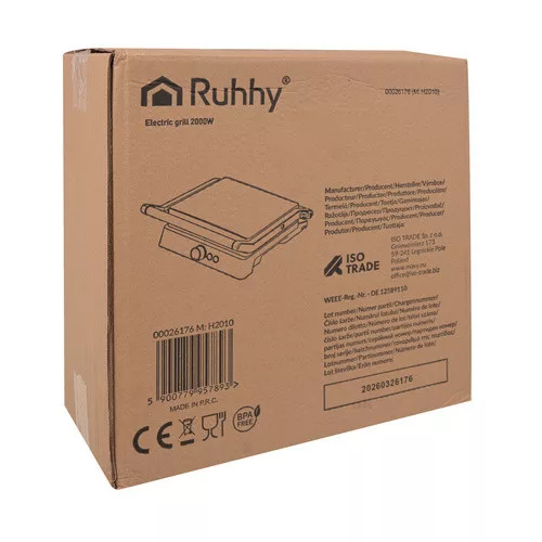 Ruhhy 26176 2000W elektromos grill és toaster
