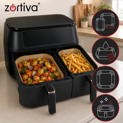 Zortiva papírbetét dupla fritőzhöz 100 db