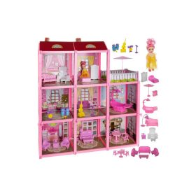   Kruzzel babaház 65 cm, bútorokkal és kiegészítőkkel, modern design, nagy méretű, gyerekeknek, játék, minőségi anyagból.