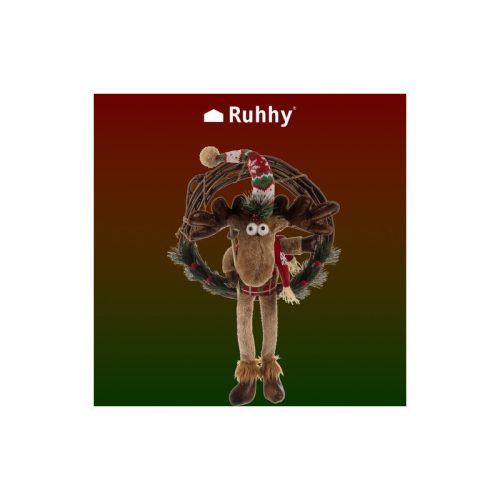 Karácsonyi koszorú az ajtón - rénszarvas Ruhhy 22316