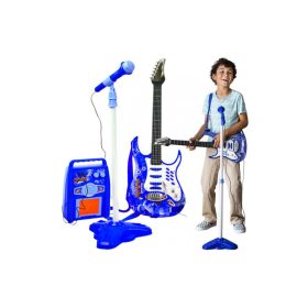   Elektromos gitár mikrofonnal és égkék erősítővel 22409