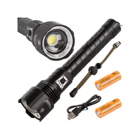   Katonai, nagy teljesítményű zseblámpa Cree XHP160 LED-del