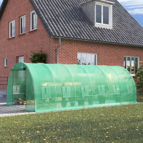 Üvegház fólia zöld szúnyoghálós ablakkal, 2x6x3m